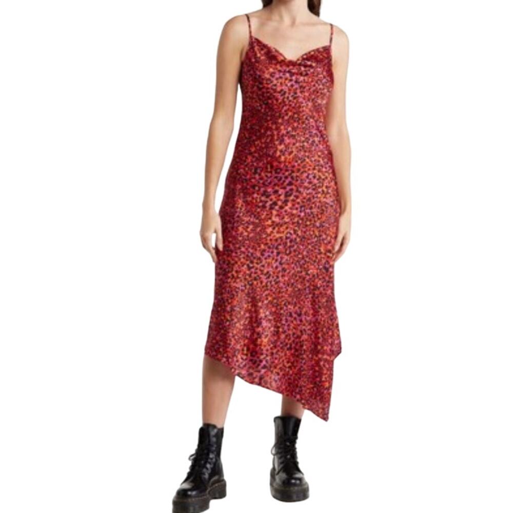 Karl Lagerfeld Paris dress Leopard Print midi slipdress size 8